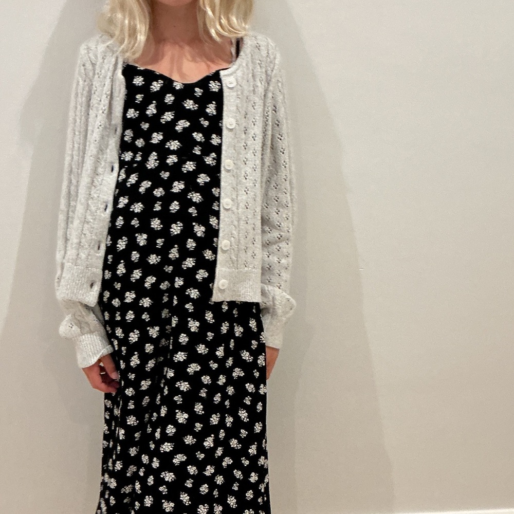 H&M Black and White Kids Formal Dress with Cardigan